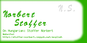 norbert stoffer business card